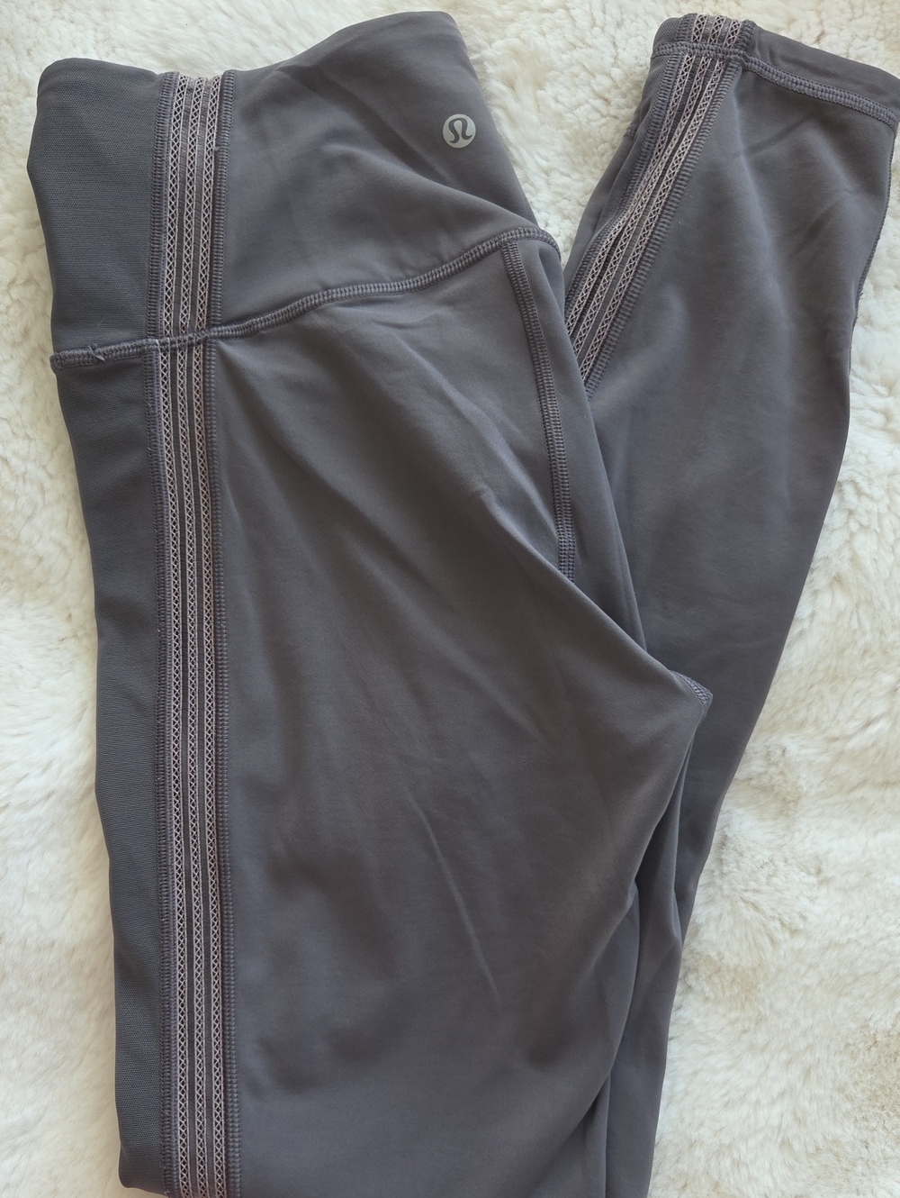 lululemon athletica Charcoal Gray Leggings with Contrast Stitch